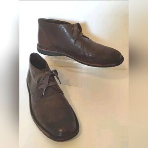 John Varvatos Brown Leather Chukka Boots Lace Up Low Sz 10